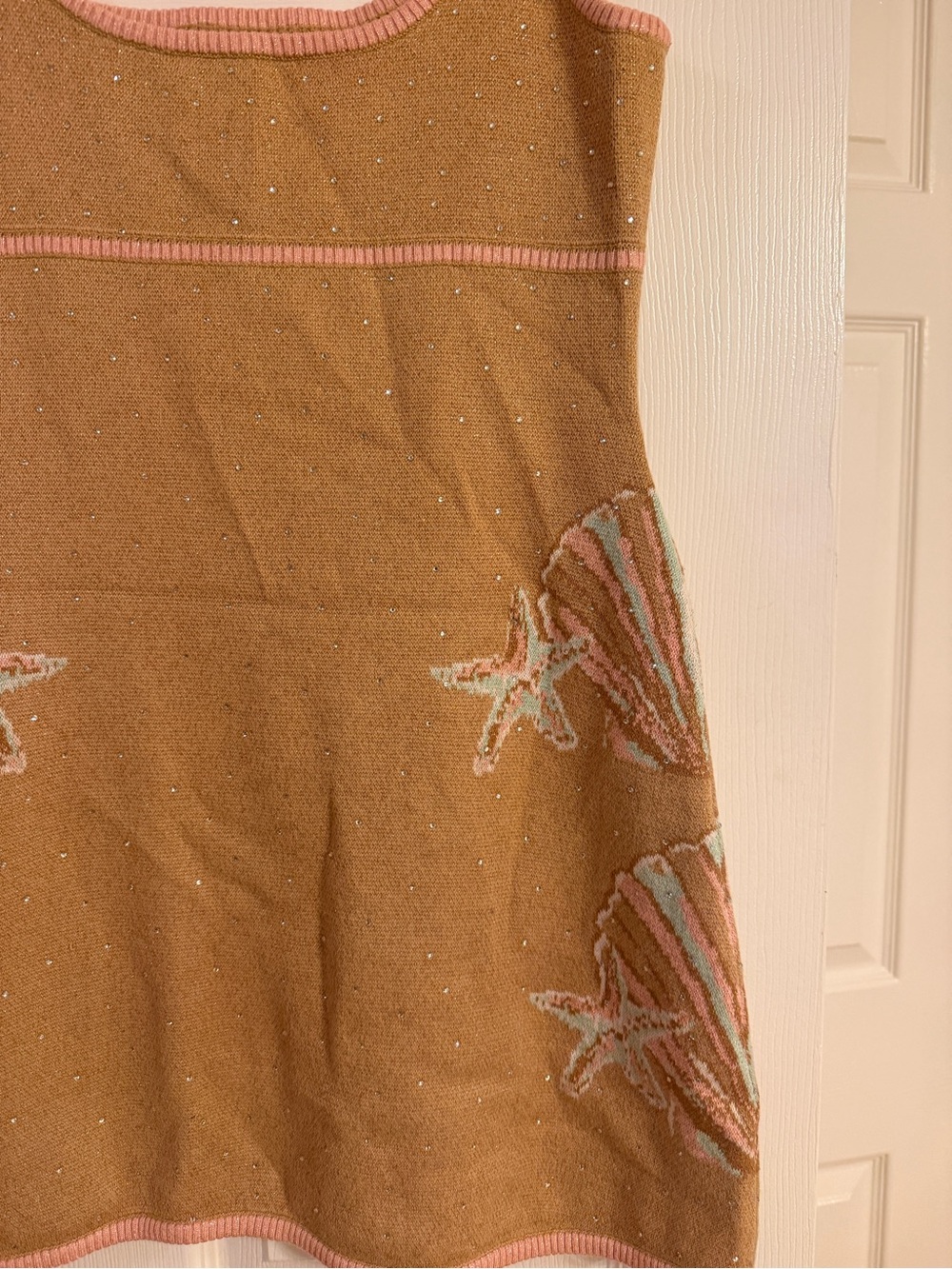 Retrofete Kensington Metallic Knit Dress Sea Shell Print & Rhinestone Motif - Picture 5 of 7